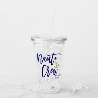 Nauti Crew Funny Blue Coastaid Bridesmaid Acryltrinkbecher