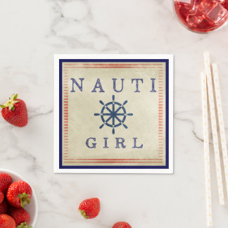 Nauti Girl Coastal Paper Napkin Serviette
