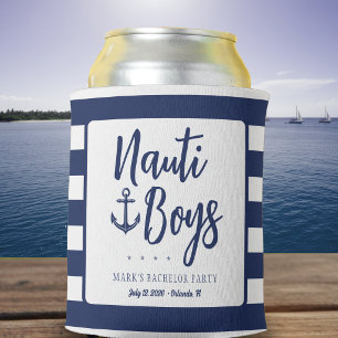 Nauti Jungs Anker gestreifte nautische Junggeselle Dosenkühler