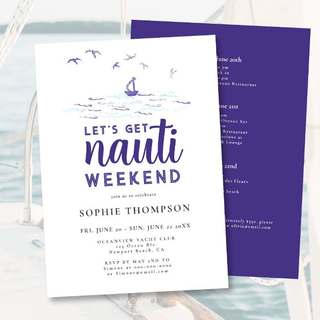 Nauti Nautical Boat Party Bachelorette Wochenende Einladung (Von Creator hochgeladen)