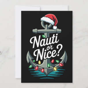 Nauti oder nette Weihnachts-Anker-Santa-Hut-Lichte Einladung