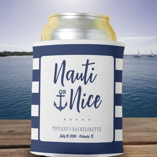 Nauti oder Nice Anker gestreifte nautische Jungges Dosenkühler (Von Creator hochgeladen)