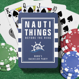Nauti Things Junggesellenabschied Schiffsruder Bla Spielkarten