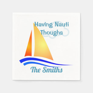 Nauti Thoughts Nautical Sailboat Serviette
