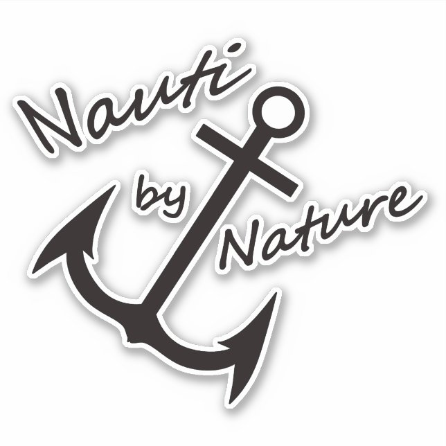 Nauti von Nature Nautical Anchor Vinyl Sticker (Vorderseite)