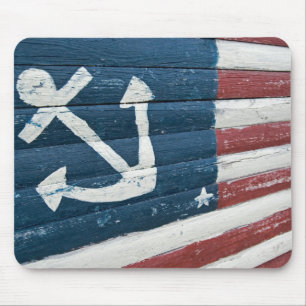 Nautic American Flag Mouse Pad Mousepad