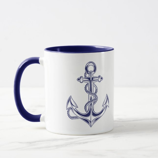Nautic Anchor and Rope Blue Tasse (Links)