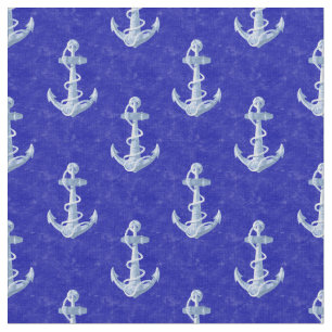 Nautic Anchor auf blau Stoff