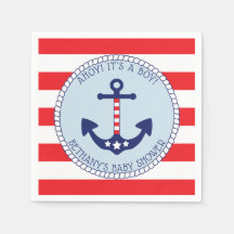 Nautic Anchor Baby Shower Boy Patriotic