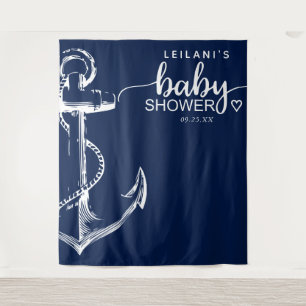 Nautic Anchor Baby Showroom Navy Blue Wandteppich