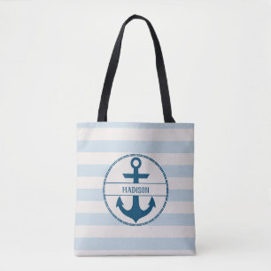 Nautic Anchor Blue White Personalisiert