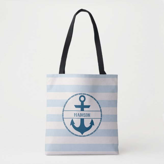 Nautic Anchor Blue White Personalisiert (Vorderseite)