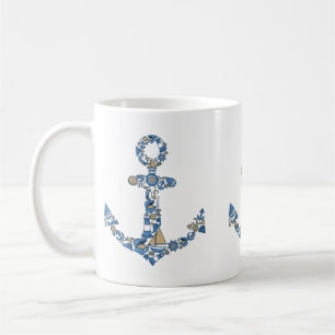 Nautic Anchor Collage Kaffeetasse