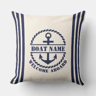Nautic Anchor Custom Boat Name Pillow Kissen