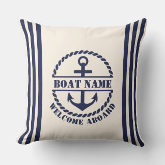 Nautic Anchor Custom Boat Name Pillow Kissen