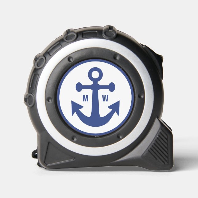 Nautic Anchor custom monogram Maßband (Vorderseite)