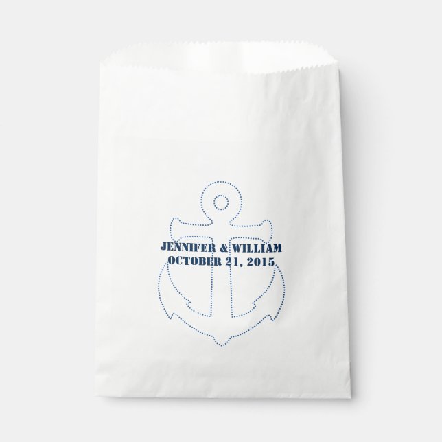Nautic Anchor Custom Wedding Favor Bag Geschenktütchen (Vorderseite)