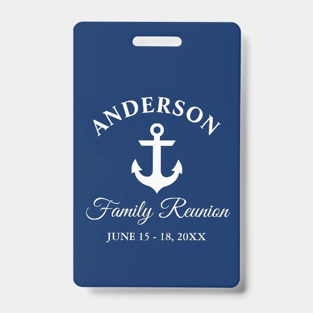 Nautic Anchor Family Wiedersehen Navy Blue Ausweis (Vorderseite)