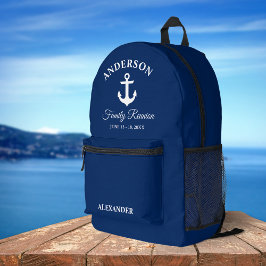 Nautic Anchor Family Wiedersehen Navy Blue Bedruckter Rucksack