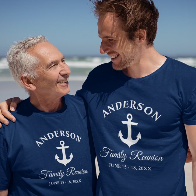 Nautic Anchor Family Wiedersehen Navy Blue T-Shirt (Choose from a variety of shirt colors and styles)