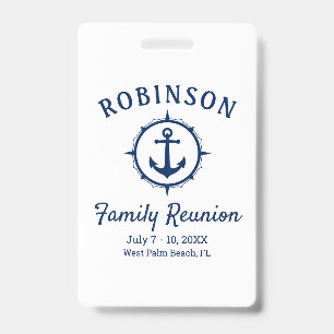 Nautic Anchor Family Wiedersehen Navy Blue & White Ausweis