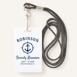 Nautic Anchor Family Wiedersehen Navy Blue & White Ausweis