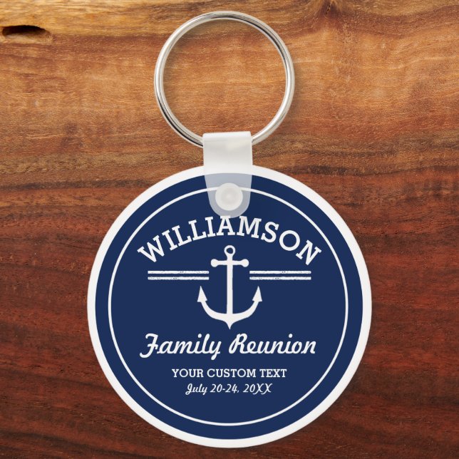 Nautic Anchor Family Wiedersehen Trip Cruise Beach Schlüsselanhänger (Vorderseite)