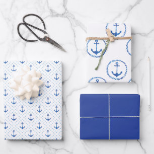 Nautic Anchor Geschenkpapier Set