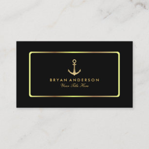 Nautic Anchor Gold Business Card Visitenkarte