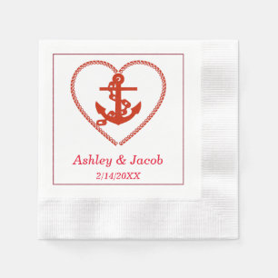 Nautic Anchor Heart Wedkin Serviette