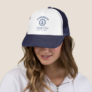 Nautic Anchor Helm Family Cruise Navy Blue Truckerkappe