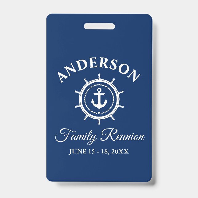 Nautic Anchor Helm Family Wiedersehen Navy Blue Ausweis (Vorderseite)