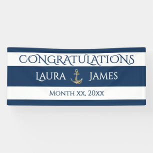Nautic Anchor Hochzeit Empfang Herzlichen Glückwun Banner