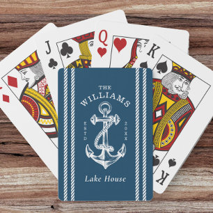 Nautic Anchor Lake House Navy Blue Spielkarten