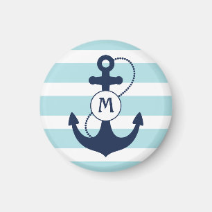 Nautic Anchor Mongram Magnet