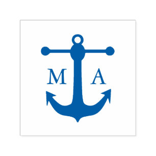Nautic Anchor Monogram Permastempel