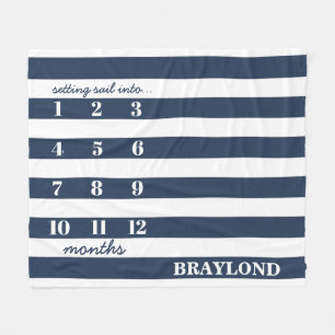 Nautic Anchor Monthly Meilenstein Blanket Fleecedecke