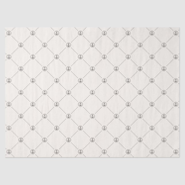 Nautic Anchor-Muster Geschenkwackel Seidenpapier (Vorderseite)