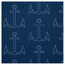 Nautic Anchor Muster Navy Blue