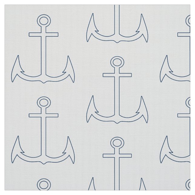Nautic Anchor Muster White Stoff (Muster)