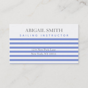 Nautic Anchor - Navy Blue Striping Business Cards Visitenkarte