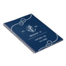 Nautic Anchor Navy Blue Striping