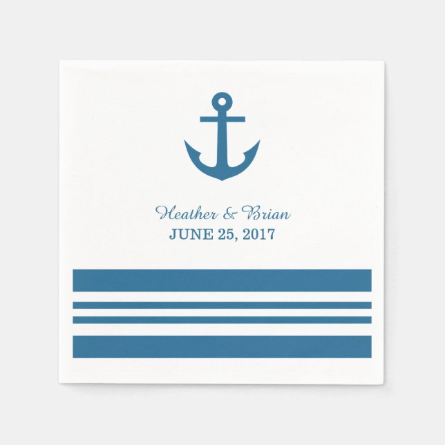 Nautic Anchor Paper Napkins Serviette (Vorderseite)