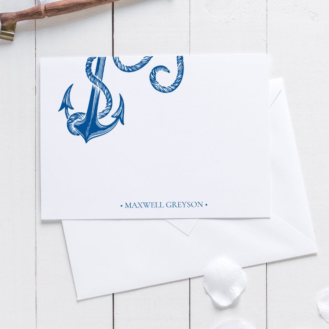 Nautic Anchor Personalisiert Stationery Small Mitteilungskarte (Von Creator hochgeladen)