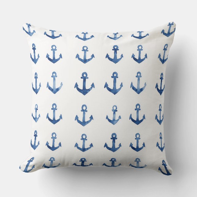 Nautic Anchor Pillow | Kissen mit Kastenwirbel (Vorderseite)