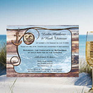Nautic Anchor Post oder nach Hochzeit Einladung