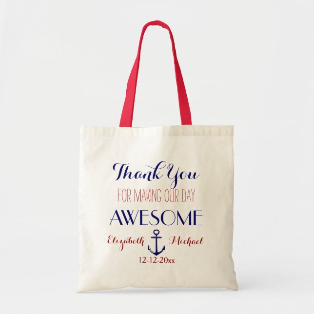 Nautic Anchor Red Blue Danke Tasche (Vorne)