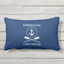 Nautic Anchor Rope Oars Navy Blue Lake House