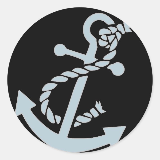 Nautic Anchor Runder Aufkleber (Vorderseite)