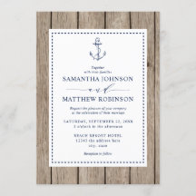 Nautic Anchor Rustic Wood Wedding